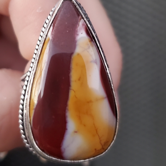 New Mookaite Jasper 925 Silver Statement Ring. - Picture 6 of 12